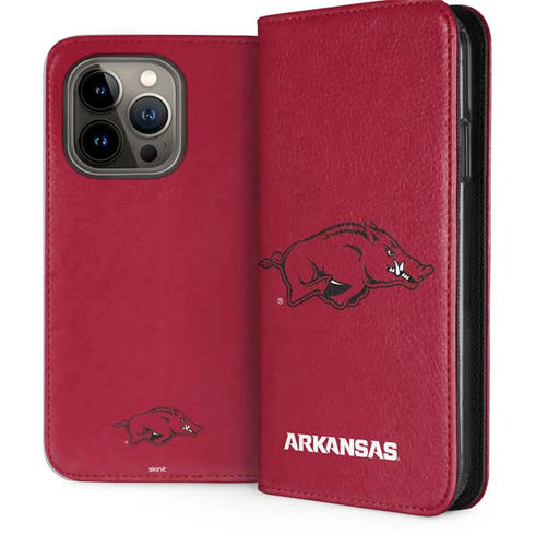 University of Arkansas-Fayetteville Razorbacks Red Logo iPhone 15 Pro Folio Case
